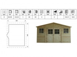 CASETTA IN LEGNO 400x300x246h cm